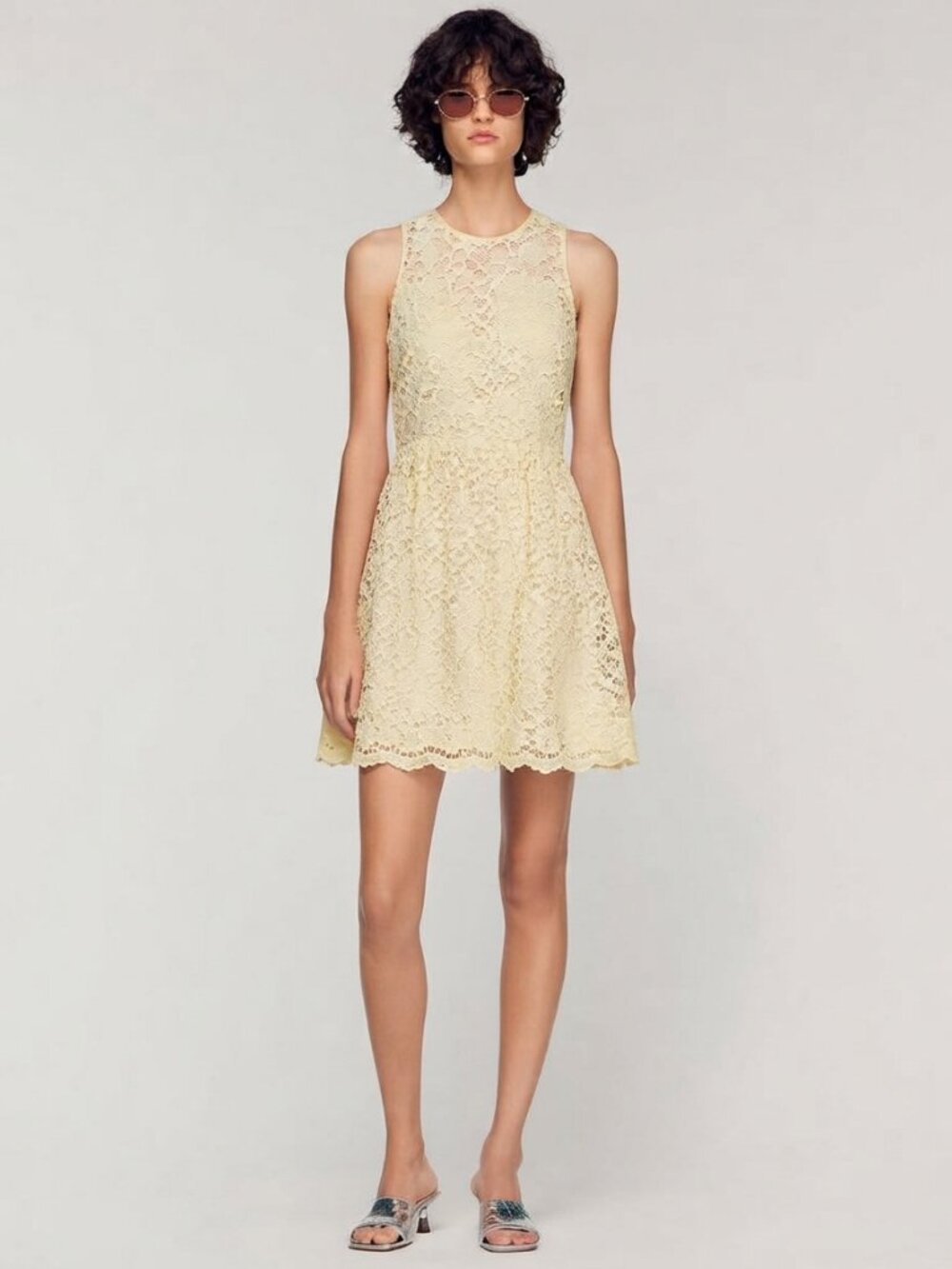 Zara buttercup yellow guipure lace dress spring wedding shower 0 2 xs